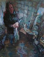 2011-06-19, artist cleaning her hands, 130x90cm, deleted