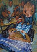 2011-09-26, gathering in the living', 140x100cm