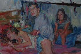 2013-06-19, best friends, back in the dorm; 90x120cm